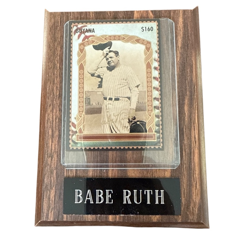 Babe Ruth Commemorative Plaque with Brown and Black Accents Guyana